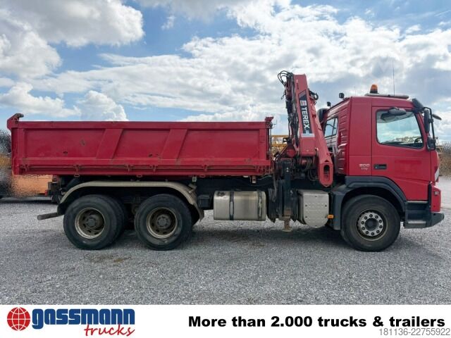 Billenő teherautó Volvo FMX 500 6x4, EEV, Terex Kran 240.2E-A3, Funk,