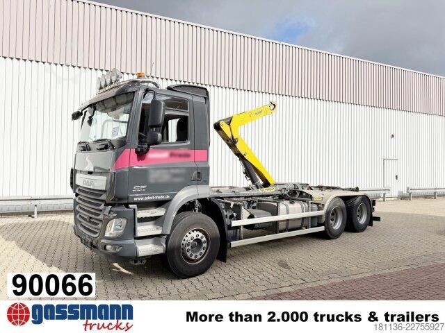 Kampós konténerszállító teherautó DAF CF 460 FAS 6x2, Navi, Knickarm, Zwillingsbereifte