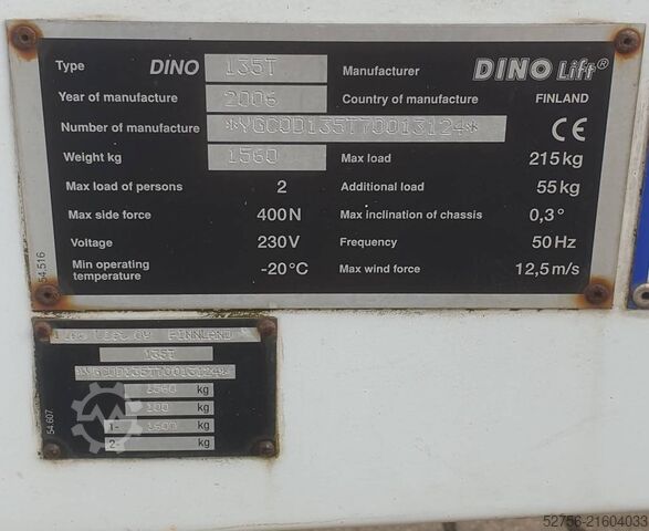 Truck aerial platform Dino 135T