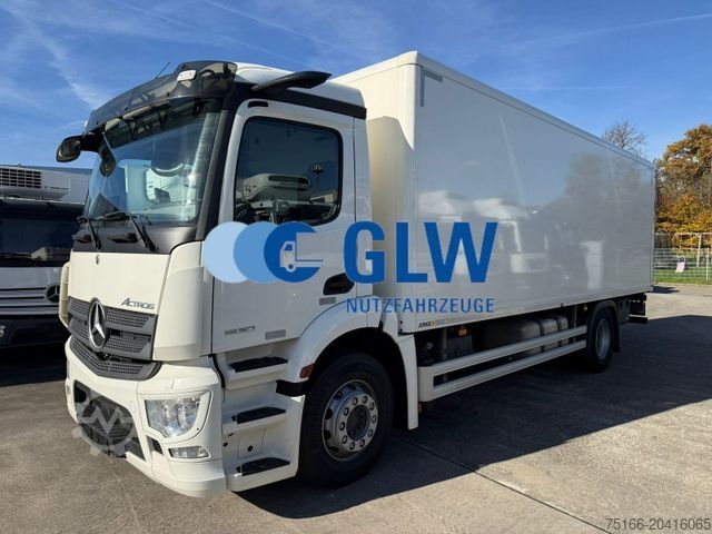 Box truck MERCEDES-BENZ ACTROS 1830 L Koffer 7 m LBW 2 T*LASI VDI*73 tkm
