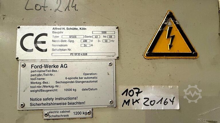 Máquina multihusillo SCHÜTTE SF 32S