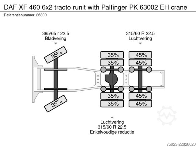 DAF XF 460 6x2 tegljač sa Palfinger PK 63002 EH kranom DAF XF 460 6x2 tracto runit with Palfinger PK 63002...