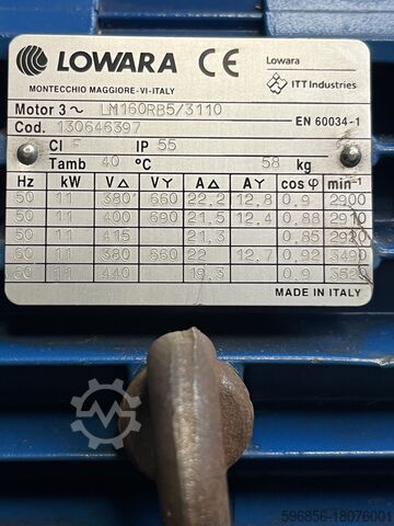 LOWARA SV1610V 11KW/ 7,2 - 24M3/h pumpe, LOWARA SV1610V