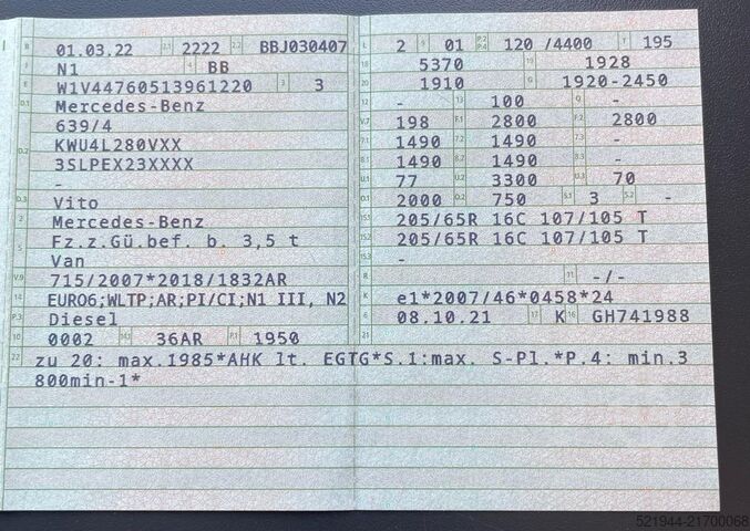 Duba panelată Mercedes-Benz Vito 116 CDI lang Klima Kamera Navi