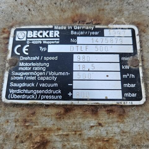 Vacuümpomp BECKER DTLF 500