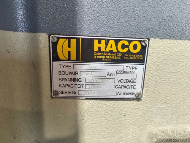 HACO 3000 x 6 hidraulikus lemezolló HACO HSLX 3006