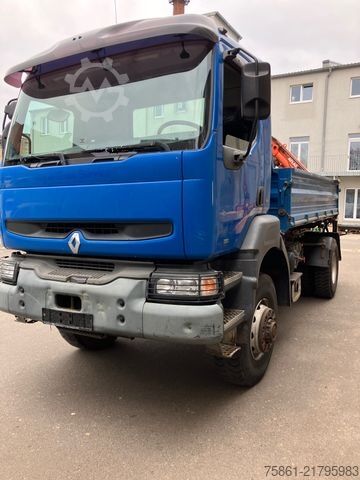 Ανατρεπόμενο φορτηγό RENAULT Renault  260 4x4 Kipper Kran