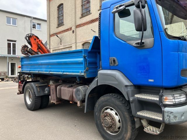 Ανατρεπόμενο φορτηγό RENAULT Renault  260 4x4 Kipper Kran
