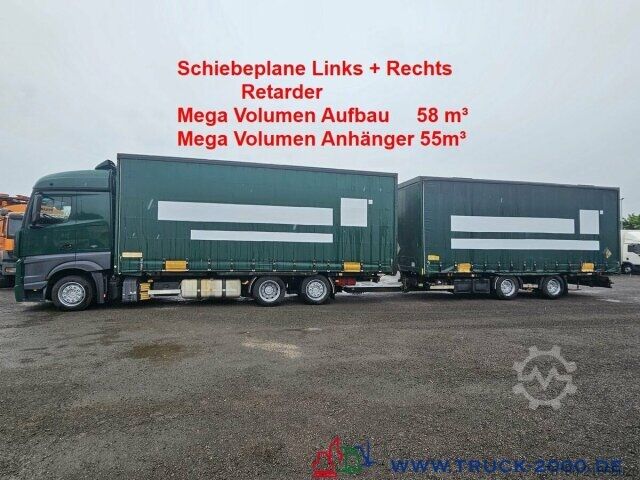 Camion cu platformă și prelată Mercedes-Benz Actros 2536 6x2 58m³ Mega Wechselbrücke Retarder