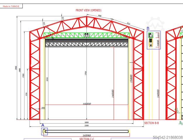 2 x μονωμένες σκηνές αίθουσες 120 × 18 μέτρα HallGruppen 120 meter x 18 meter insulated