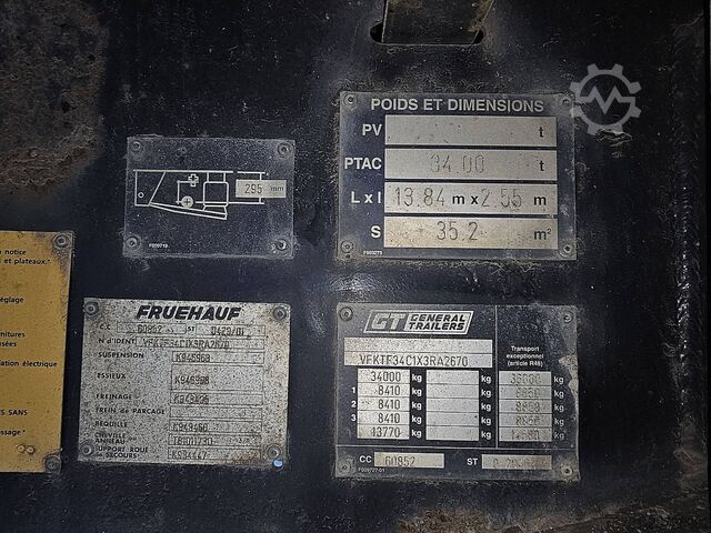 Plateau de chargement FRUEHAUF TF34C13RAA plateau
