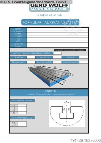 Klemplaat GERD WOLFF 4000 x 2000 x 600 mm