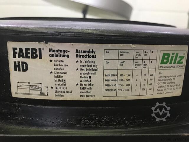 4 peças de elementos de amortecimento, pés de máquina, elementos de vibração, amortecimento de máqui BILZ Faebi 430 HD