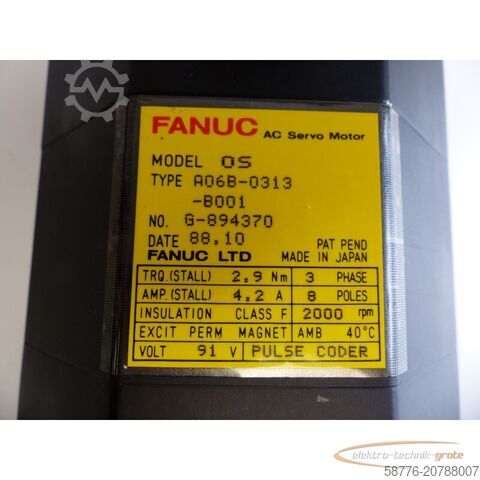 Besturingsunit Fanuc A06B-0313-B001 SN: G-894370 AC Servo Motor