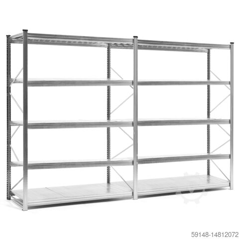 Używane regały szerokoprzęsłowe, 2 sekcje, szerokość: 3160 mm, głębokość: 830 mm, wysokość: 3000 mm. Kruizinga 98-0900GB-3M