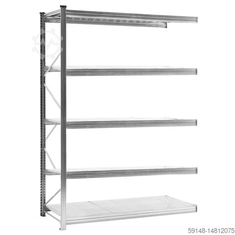 Używane regały szerokoprzęsłowe do rozbudowy, szer.: 1580 mm, gł.: 830 mm, wys.: 3000 mm.Wykorzystan Kruizinga 98-0900GB-3M-AB