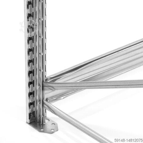 Używane regały szerokoprzęsłowe do rozbudowy, szer.: 1580 mm, gł.: 830 mm, wys.: 3000 mm.Wykorzystan Kruizinga 98-0900GB-3M-AB