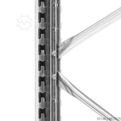 Używane regały szerokoprzęsłowe do rozbudowy, szer.: 1580 mm, gł.: 830 mm, wys.: 3000 mm.Wykorzystan Kruizinga 98-0900GB-3M-AB