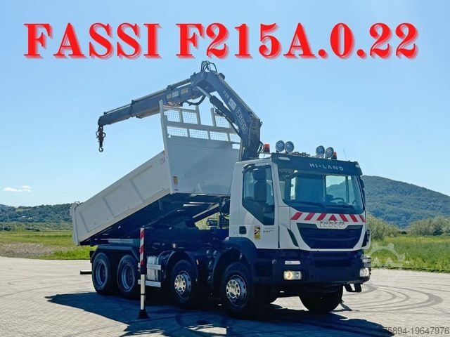 Kiper kamion IVECO TRAKKER 450 * FASSI F215A.0.22 + FUNK / 8x4 *TOP