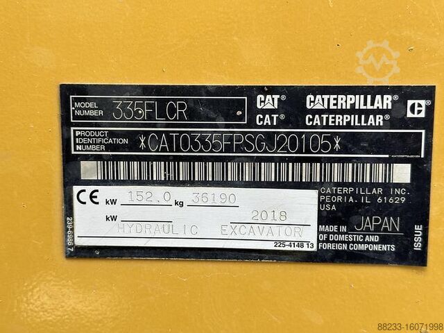 Lánctalpas kotrógép Caterpillar 335FL