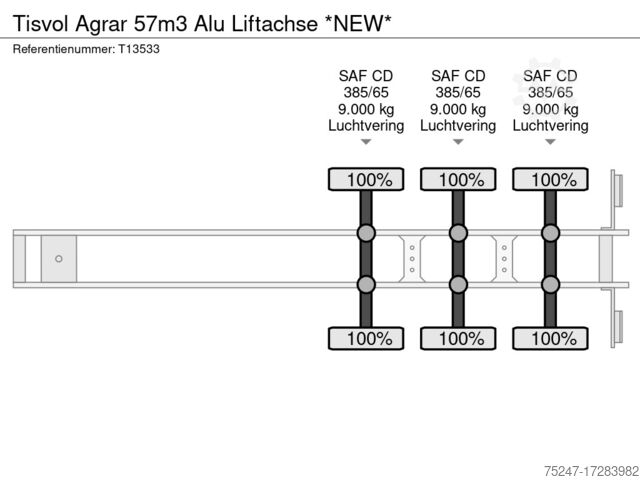 Kipper Tisvol Agrar 57m3 Alu Liftachse *Nieuw / Neu*