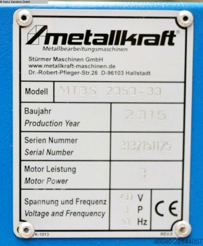 Plate Shear - Mechanical METALLKRAFT / DURMA MTBS 2050-30