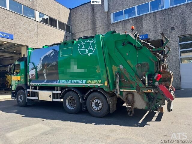 Fordon för avfallshantering Volvo FM410 6x2 1 Chamber Waste Truck w/ Crane.