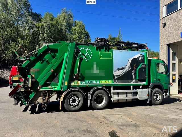 Fordon för avfallshantering Volvo FM410 6x2 1 Chamber Waste Truck w/ Crane.