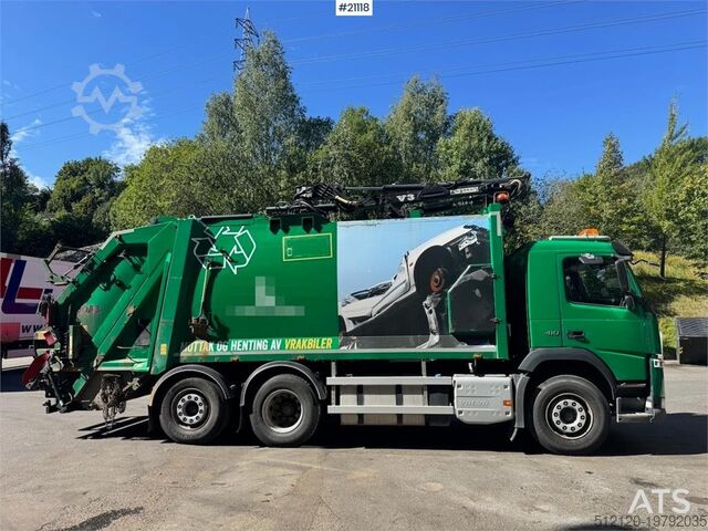 Fordon för avfallshantering Volvo FM410 6x2 1 Chamber Waste Truck w/ Crane.