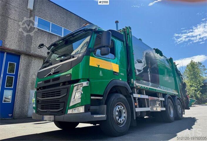 Fordon för avfallshantering Volvo FM410 6x2 1 Chamber Waste Truck w/ Crane.
