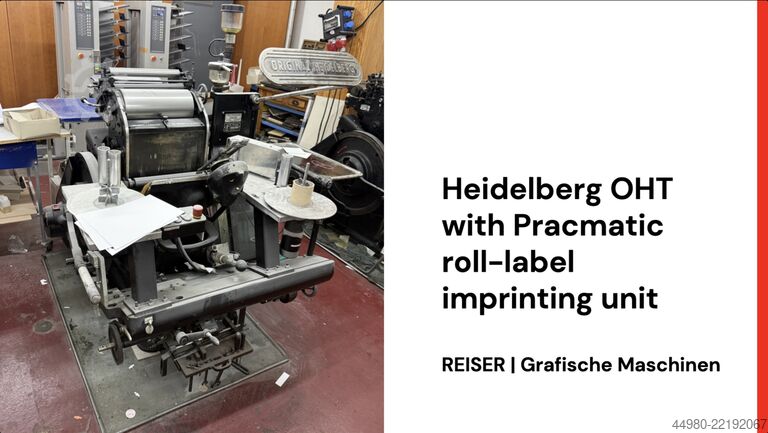 Prensa de estampagem para etiquetas em rolo Heidelberg / Pracmatic OHT