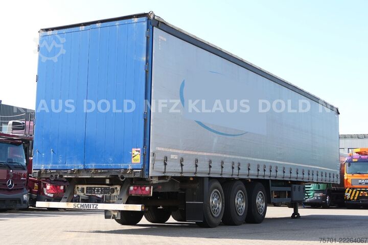 Open oplegger met zeil SCHMITZ CARGOBULL S01 Pritsche Plane 92m³ Liftachse safety-roof