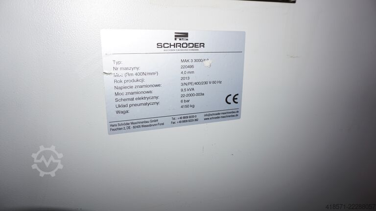 Plaatbewerker Schröder MAK 3 3000x4,0