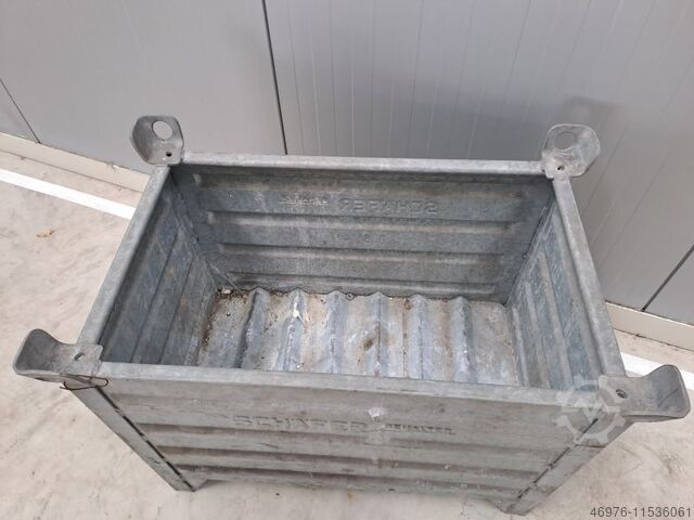 Stapelcontainer Container Metalen container SSI Schäfer / Feuerverzinkt / 3 Stück / Abm.: 850x550x670mm (BxTxH) / 4 Kranösen