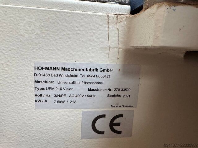 Fresatrice da banco Hofmann UFM 210 Vision Touch HOFMANN UFM 210 Vision