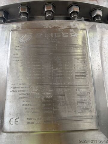 Recipiente de proceso de acero inoxidable Briggs of Burton de 1.200 litros sin uso BRIGGS OF BURTON 1,200 LITRE