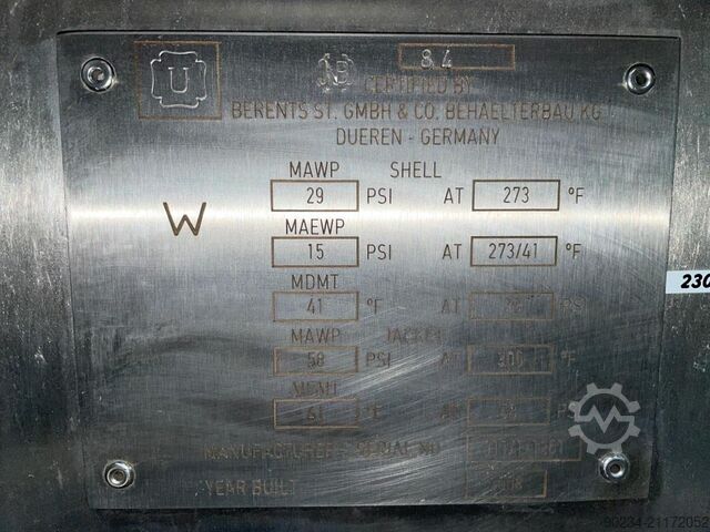 Vasija de proceso de acero inoxidable Becomix modelo RW30CD de 25 litros BECOMIX RW30CD