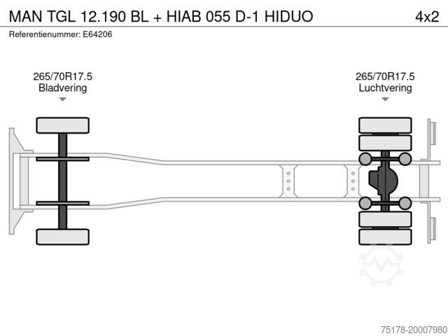 Πλατφόρμα φόρτωσης MAN TGL 12.190 BL + HIAB 055 D-1 HIDUO