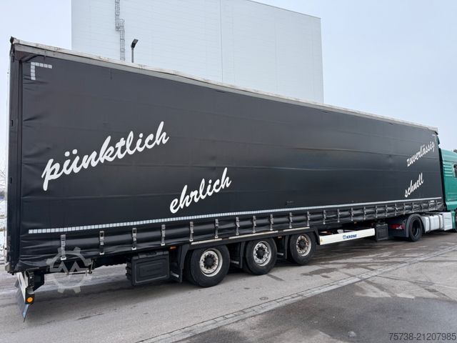 Open semitrailer with tarp KRONE SD Megatrailer/Luft-Lift/Hubdach/Edscha/3-Achsen