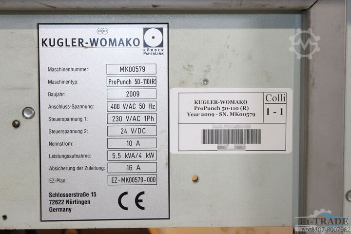 Volautomatisch ponssysteem KUGLER-WOMAKO ProPunch 50-110 R