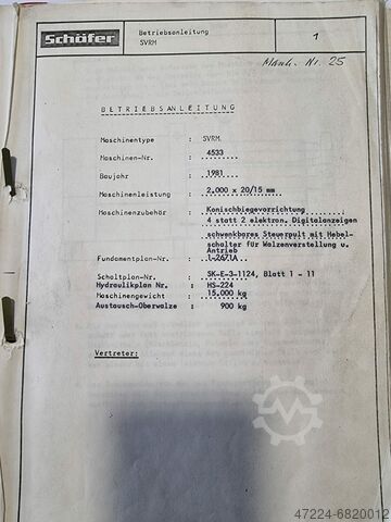 Μηχανή κάμψης λαμαρίνας SCHAEFER SVRM