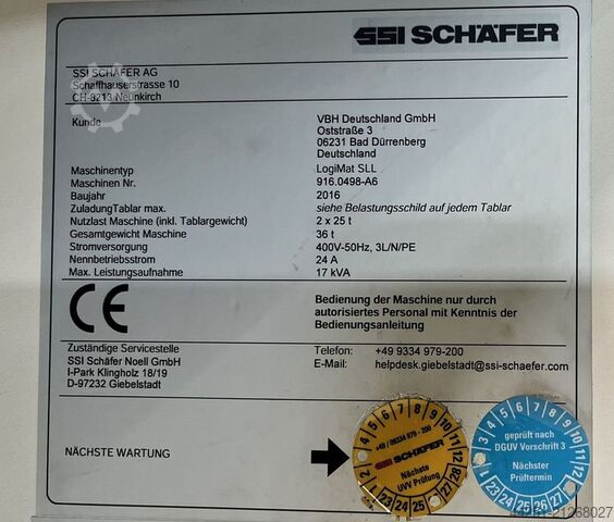 Elevador vertical de armazenamento automático SSI Schäfer SSI Logimat Typ SLL Lagerlift