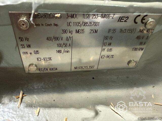 SIEMENS 3-faset MOTOR 1LG6 220-4MA66-Z SIEMENS 3~ MOTOR 1LG6 220-4MA66-Z | 50HZ(400/609V, 37KW)/ 60HZ (460V, 42.5KW)