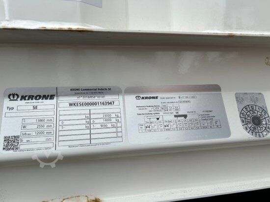 Naczepa skrzyniowa KRONE SE/DA03  DRYLINER 1-ACHS KOFFERAUFLIEGER, DOPPELSTOCK, HECKABSTüTZUNG