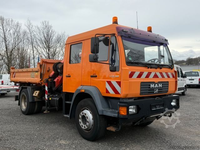 Kipper LKW MAN LE18.280 Doka/7Sitze/Automatik/Kipper/Kran/Winde