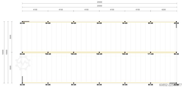 Depolama platformu 10x25m Lagerbühne , Belastung : 500kg/qm Unterkante: 3,0m , ca. 250qm Systembühne