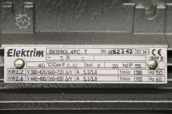 Silnik elektryczny 2,2 kW 1380 obr. Elektrim SKG90L4PC T