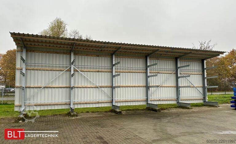 Estante em consola Kragarmregal mit Dach & Rückwand H:400cm Fuß + 3 Ebenen