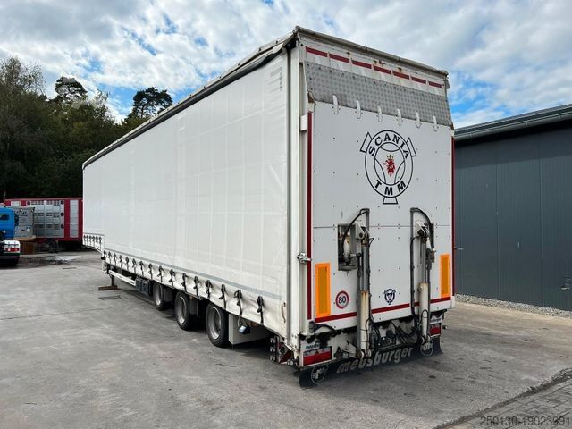 Low loader semitrailer MEUSBURGER MPG-3 Tieflader Plane Lenk/Liftachse Hydr. Rampe