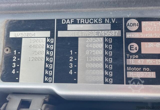 Standaard trekker DAF XF 105.510 RETARDER, PARK CLIMA, FRIGO, EURO 4